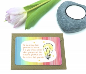 Be The Energy You Want To Receive Positive Mindset Quote Metal Wallet Card Gift